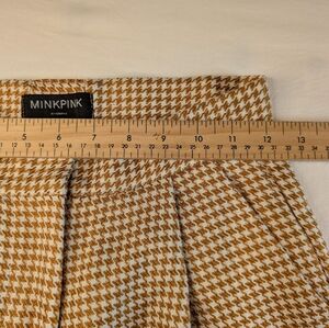 5.Mink Pink Brown Checkered Wide-Leg Pants